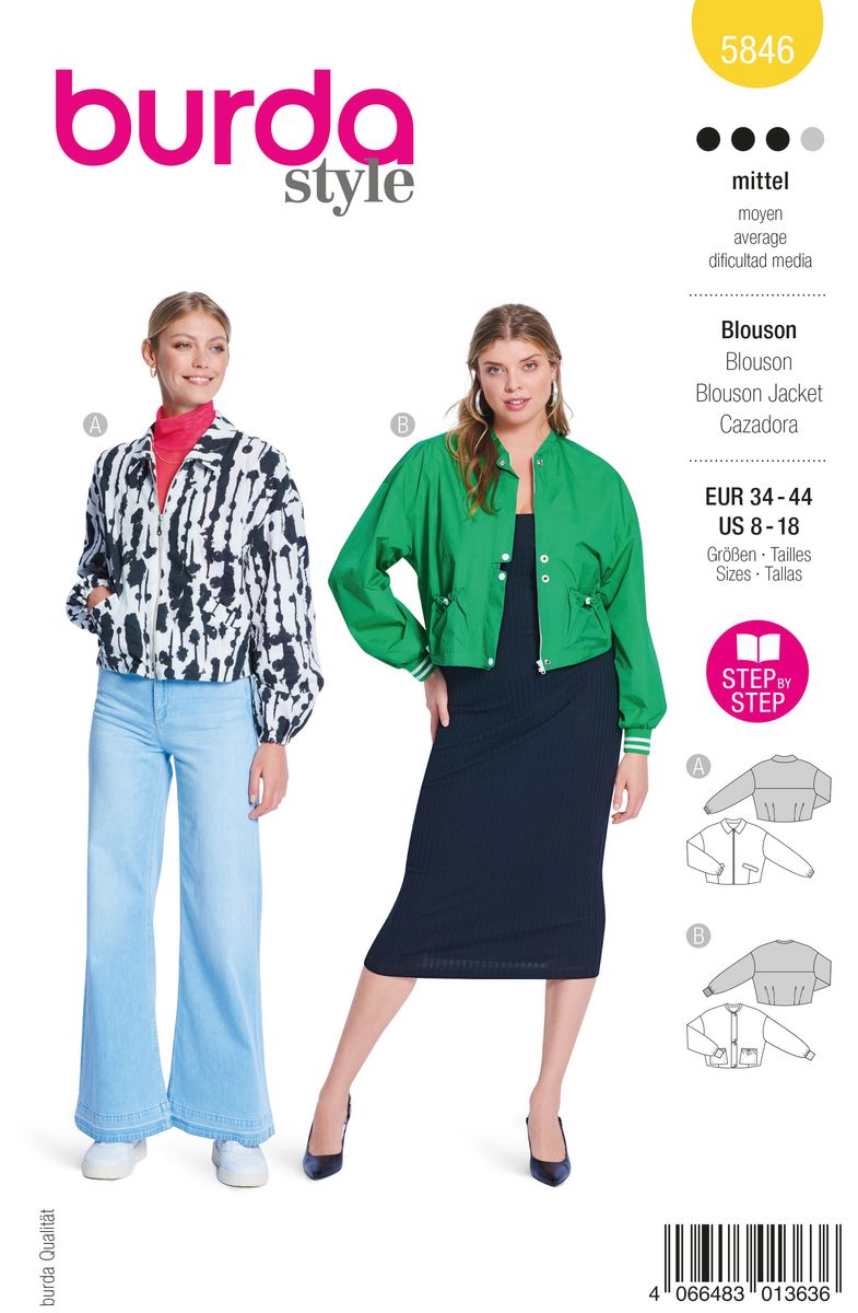 Schöner Leben Burda Schnittmuster 5846 Damen Blouson