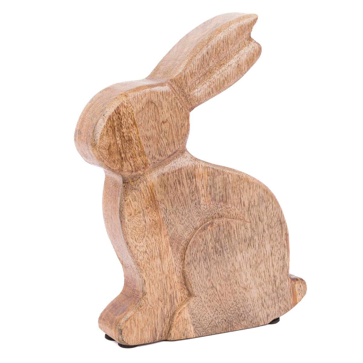 Schöner Leben Dekofigur Hase aus Holz massiv natur 17,5x4x25,5cm