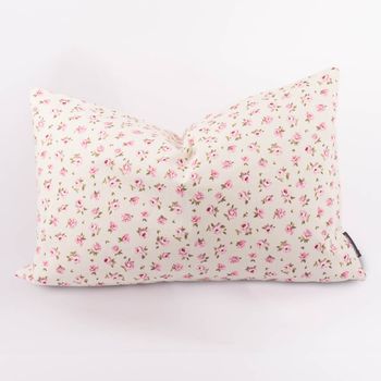 Kissenhülle Classic Little Rose Rosenblüten ecru rosa in versch. Größen oder Wunschmaß von SCHÖNER LEBEN