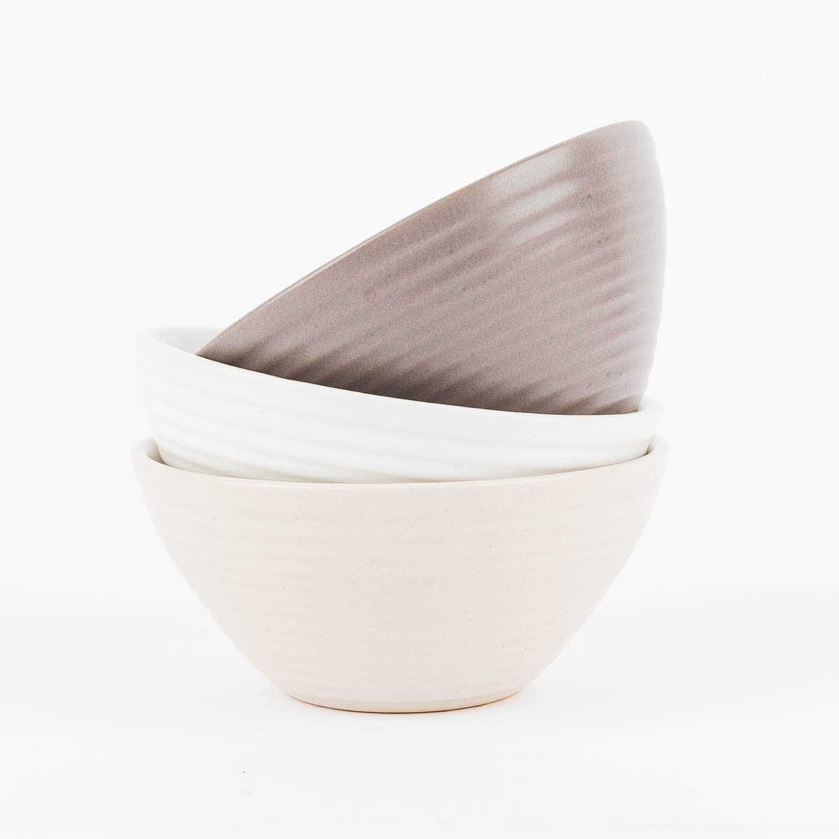 Kleine Schale aus Keramik weiß beige oder taupe 10x5cm