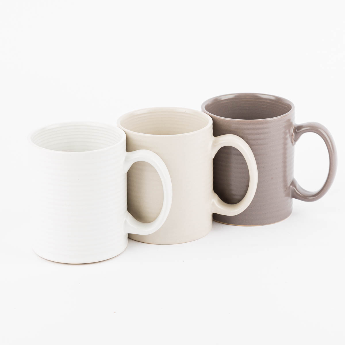 Tasse aus Keramik weiß beige oder taupe 320ml