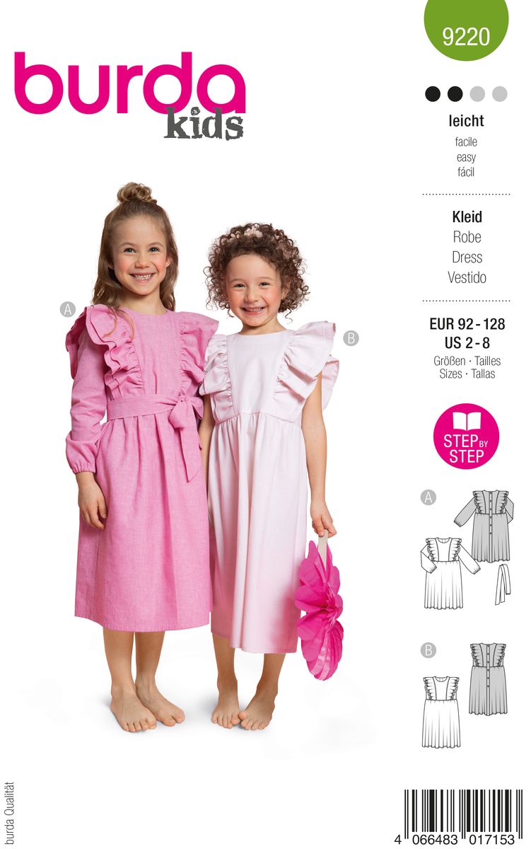 Schöner Leben Burda Schnittmuster 9220 Kinder Kleid