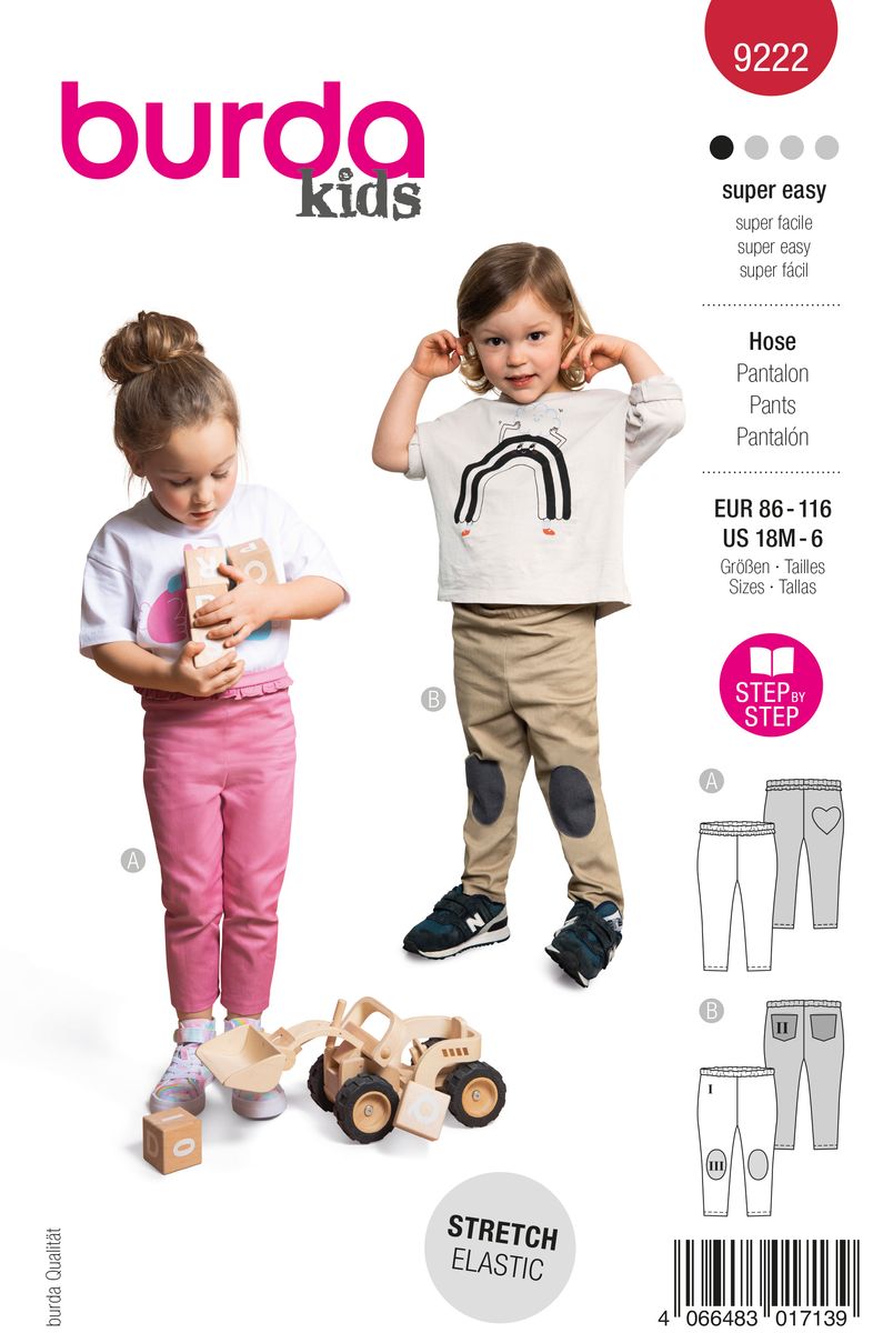 Schöner Leben Burda Schnittmuster 9222 Kinder Hose