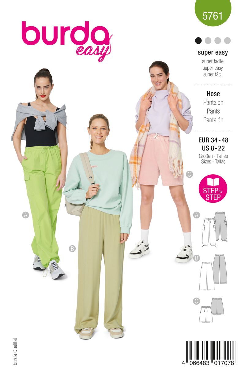 Schöner Leben Burda Schnittmuster 5761 Damen Hose