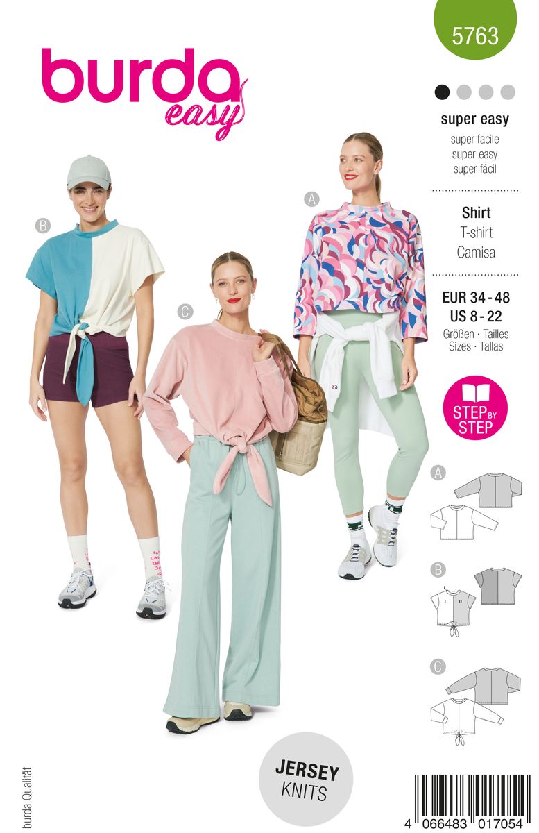 Schöner Leben Burda Schnittmuster 5763 Damen Shirt