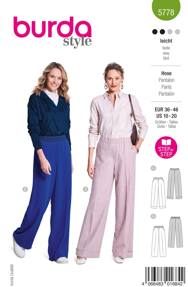 Schöner Leben Burda Schnittmuster 5778 Damen Hose