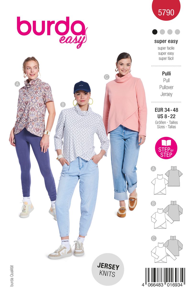 Schöner Leben Burda Schnittmuster 5790 Damen Pulli