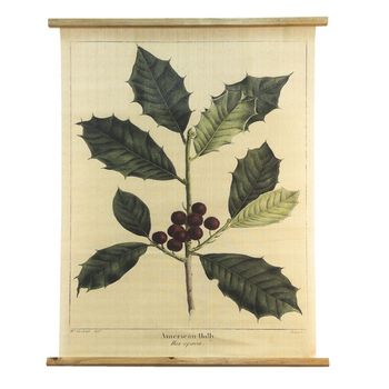 Wandteppich Stechpalme Vintage mit Holzleistern 100x80cm von Clayre & Eef,  | Schner Leben