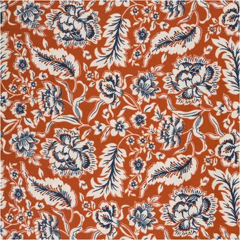 Baumwollstoff Popeline Romana Blumen rost 1,45m Breite