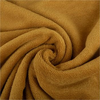Bambus Fleece Stoff mit Baumwolle uni Ockergelb 1,45m Breite | Schner Leben