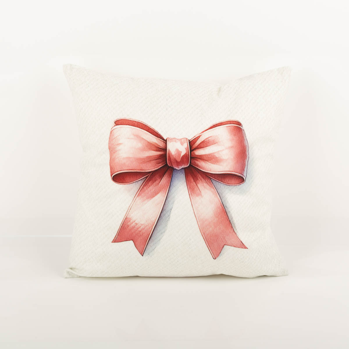 Clayre & Eef Kissenhülle Schleife beige rosarot 45x45cm