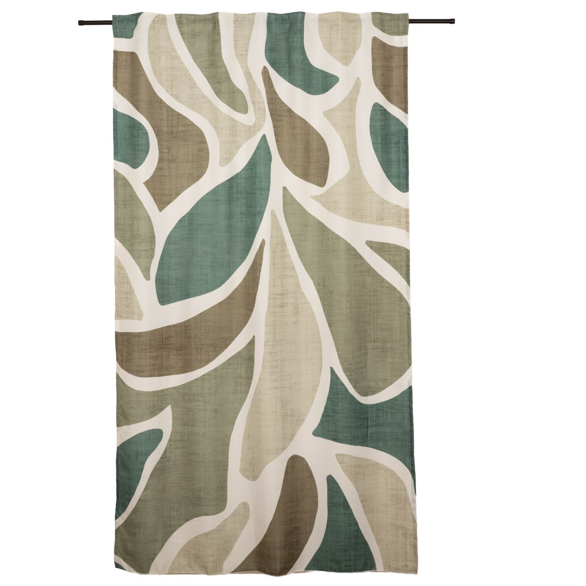 Vorhang Schlaufenbandschal Abstrakte Formen grün weiß weiß blickdicht 140x245cm (BxH)